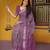 women's madhubani print cotton blend saree -magenta