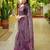 women's madhubani print cotton blend saree -magenta