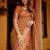 women's floral print cotton silk saree -orange