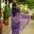 women's madhubani print cotton blend saree -purple