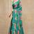 women's floral print chiffon saree -green