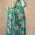 women's floral print chiffon saree -yellow