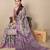women's floral print chiffon saree -grey