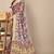 women's floral print chiffon saree -grey