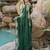 women's floral print chiffon saree -green