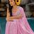 women's floral print chiffon saree -pink