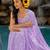 women's floral print chiffon saree -purple