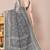 women's block print kota doria saree -grey