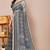 women's block print kota doria saree -grey
