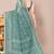women's block print kota doria saree -teal