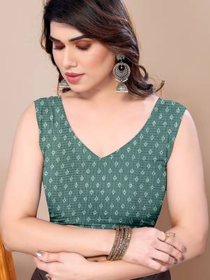women's block print kota doria saree -teal 4
