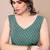 women's block print kota doria saree -teal