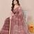 women's block print kota doria saree -pink