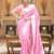 Light pink zari woven silk Blend saree with blouse
