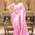 Light pink zari woven silk Blend saree with blouse