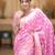 Light pink zari woven silk Blend saree with blouse