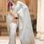 White zari woven silk saree elegant banarasi style wedding wear with blouse