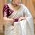 White zari woven silk saree elegant banarasi style wedding wear with blouse
