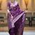 Wine zari woven silk saree elegant banarasi style wedding wear with blouse