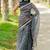 women's floral print kota doria saree -blue