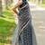 women's floral print kota doria saree -blue