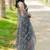 women's floral print kota doria saree -blue