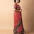 women's bandhani stripes print cotton silk saree -red