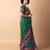 women's bandhani stripes print cotton silk saree -green