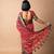 women's bandhani stripes print cotton silk saree -red