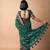 women's bandhani stripes print cotton silk saree -green