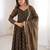 Mehendi Color Jacquard Butti And Lace Work Crunchy Silk Gown Set
