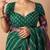 women's bandhani stripes print cotton silk saree -green