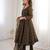 Mehendi Color Jacquard Butti And Lace Work Crunchy Silk Gown Set