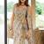 women's floral print chiffon saree -grey