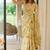 women's floral print chiffon saree -yellow