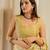 women's floral print chiffon saree -yellow