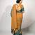 women's chevron/zig zag print cotton silk saree -orange