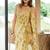 women's floral print chiffon saree -yellow