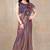 women's solid/madhibani print chiffon saree -rose