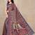 women's solid/madhibani print chiffon saree -rose