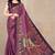 women's solid/madhibani print chiffon saree -magenta