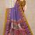 women's solid/madhibani print chiffon saree -purple