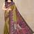 women's solid/madhibani print chiffon saree -mustard