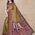 women's solid/madhibani print chiffon saree -mustard