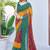 women's badhani print georgette saree -green