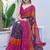 women's badhani print georgette saree -pink