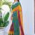 women's badhani print georgette saree -green