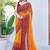 women's badhani print georgette saree -orange