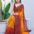 women's badhani print georgette saree -orange