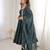 Teal Color Jacquard Butti And Lace Work Crunchy Silk Gown Set